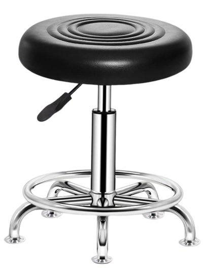 Buy Gralara Rolling Stool Swivel Height Adjustable,with Foot Rest Metal Style, Sturdy Durable Salon Stool Chair for Bedroom,Drafting Living Room, Black in Egypt