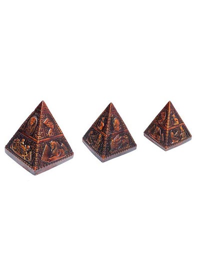 اشتري immatgar pharaonic pyramids Statue ancient Egyptian souvenirs gifts for women and men Home Décor Sculpture Pharaohs art (shape 8 - Brown2 - 6.5 CM Height) في مصر