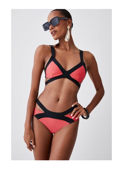 Buy Bandage Colour Block Bikini Bottoms in UAE