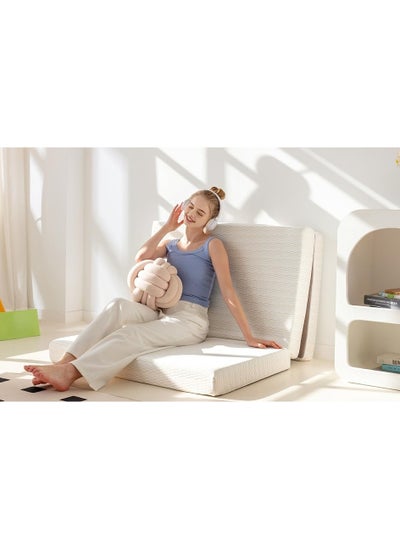 Buy COMFY WHITE SATIN FOLDING 180 X 90 X 10CM EVERYDAY USE SOFT FOAM PORTABLE MATTRESS in UAE