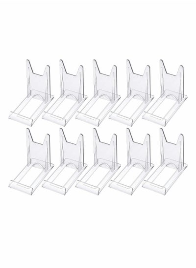 اشتري Acrylic Bracket Stands, 10 Pcs Plastic Display Holders Picture Plate Holders Clear Mini Easels Stands to Display Pictures or for Home Office Supplies Festival Party Decoration في السعودية