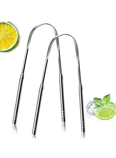 Buy LinJie Tongue Scraper(2 Pack),Steel Tongue Cleaner,Tongue Cleaner For Adults For Better Breath,Medical Grade 100% Stainless Steel For Oral Care For Men And Women in Saudi Arabia