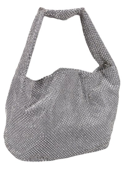 Buy Soiree handbag with Modern Design and Spacious Space with rhinestones embellishments 409607 Silver in Egypt