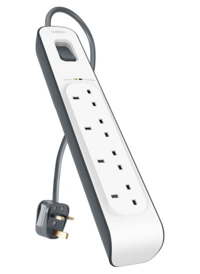 Buy Belkin 4 Way/4 Plug Surge Protection Strip With 2 Meters Cord Length - Heavy Duty Electrical Extension Socket in Saudi Arabia