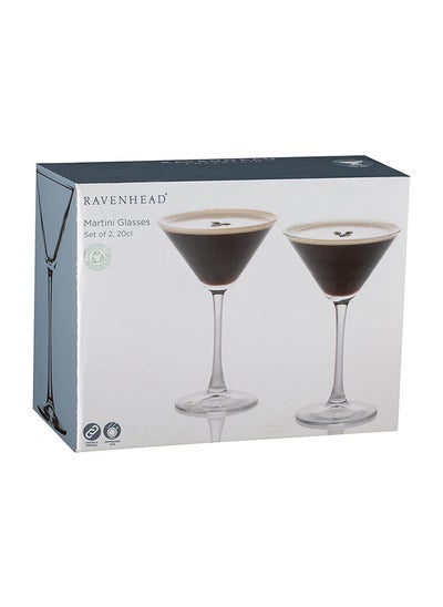 Buy Entertain Martini Glass, Clear - Set of 2 in UAE