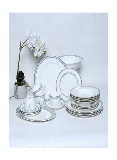 Buy Marin 22-Piece Dinner Set, White in UAE