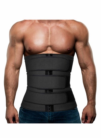 Buy Mens Workout Waist Trainer Neoprene Corset Sauna Sweat Trimmer Cincher Slimming Belly with Belts, 2XL in Saudi Arabia