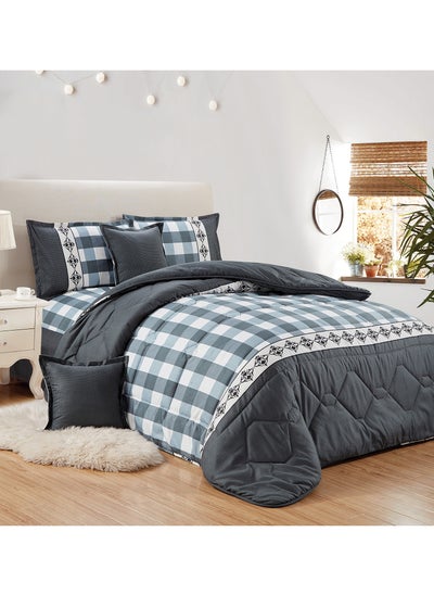 Buy 4 Pieces Single Size 160x210Cm Comforter Set Medium Filling Bedding Set for All Season Includes 1Comforter 1Bedsheet 1Pillow Shams and 1Cushion cases in Saudi Arabia