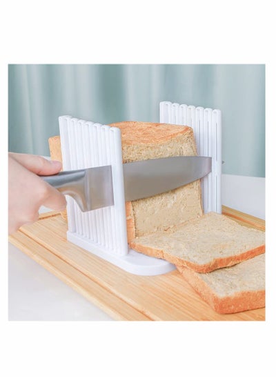 اشتري Bread Slicer for Homemade Bread, Adjustable Toast Slicing Guide, Slices Evenly Loaf Cutting Guide, Foldable Sandwich Bagel Cutter Machine, 1 Pcs في الامارات