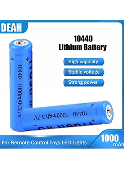 اشتري 1pc 3.7V 1000mAh ICR10440 10440 3A AAA Li-ion Lithium Rechargeable Battery For Flashlight Camera Remote Control Shaver Power Torch في مصر
