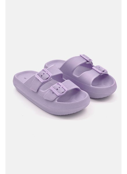 اشتري Women Slip On Slide Slippers, Purple في السعودية