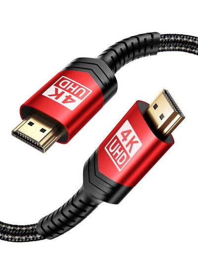 Buy 4K Hdmi Cable 2 Pack 10Ft 18Gbps High Speed Hdmi 2.0 Braided Cord 4K 60Hz Hdr 2K 1440P 144Hz 1080P Hdcp 2.2 3D Arc Ethernet Compatible For Monitor Smart Tv Pc Ps5 Ps4 Blu Ray Red in UAE