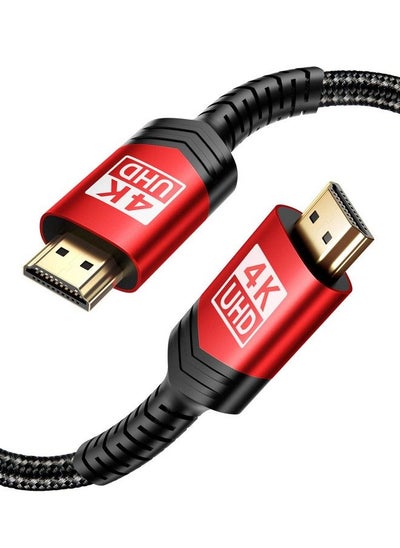 اشتري 4K Hdmi Cable 2 Pack 10Ft 18Gbps High Speed Hdmi 2.0 Braided Cord 4K 60Hz Hdr 2K 1440P 144Hz 1080P Hdcp 2.2 3D Arc Ethernet Compatible For Monitor Smart Tv Pc Ps5 Ps4 Blu Ray Red في الامارات