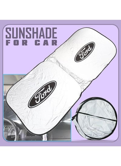 Buy F0RD Car Windshield Sunshade, Car Sun Shade UV Rays and Heat Protector Sun Visor Foldable Keep Your Vehicle Cool Blocks UV Rays in Saudi Arabia