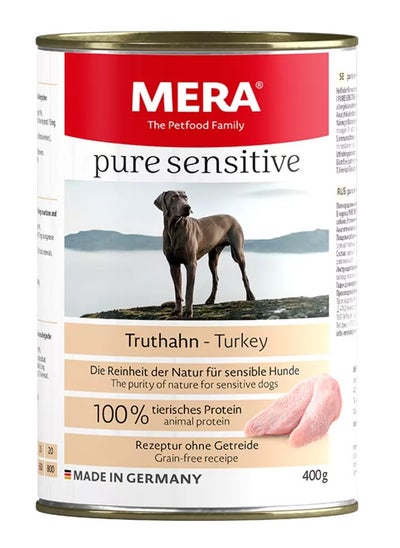 Buy MERA pure sensitive turkey wet food 400 GM in UAE