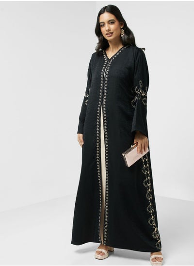 Buy Embroidered Open Abaya in UAE