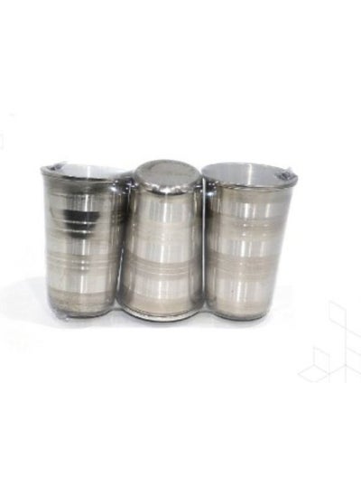 Buy 3-Piece Stainless Steel Cup Silver in Saudi Arabia