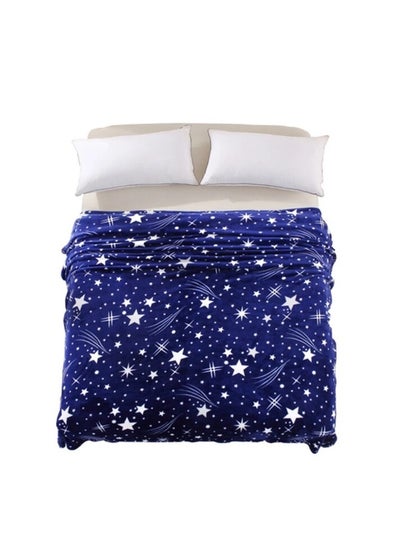 Buy Silky Soft Single Blanket Stars Printed Flannel Throw for Sofa in UAE