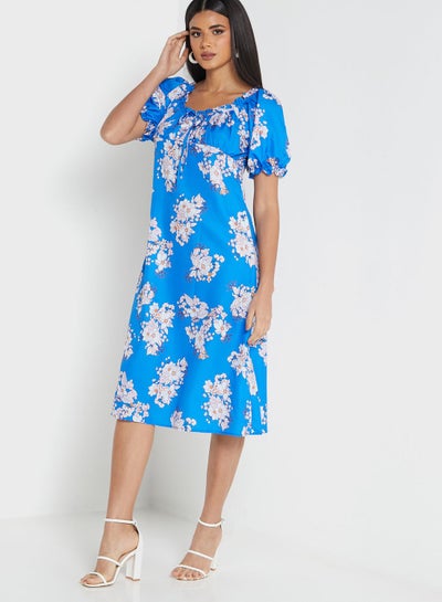 Buy Round Neck Printed Dress in UAE