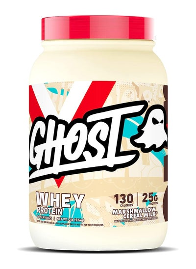 Buy GHOST Whey Protein Powder, Marshmallow Cereal Milk - 2LB Tub, 25G of Protein - Flavored Isolate, Concentrate & Hydrolyzed Whey Protein Blend - Post Workout Shakes - Soy & Gluten Free in Saudi Arabia