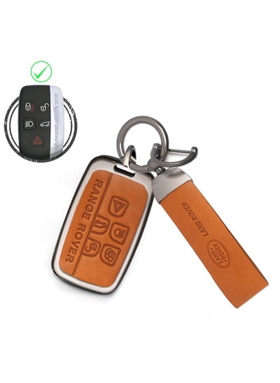 Buy Zinc Alloy and Leather Key Cover Case 5 Button For 2010-2020 Land Rover Range Rover Evoque Sport Vogue in UAE