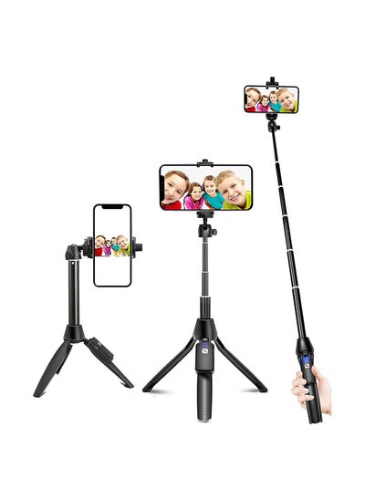 اشتري Selfie Stick, 40 inch Extendable Selfie Stick Tripod,Phone Tripod with Wireless Remote Shutter Compatible with iPhone 12 11 pro Xs Max Xr X 8Plus 7, Android في الامارات