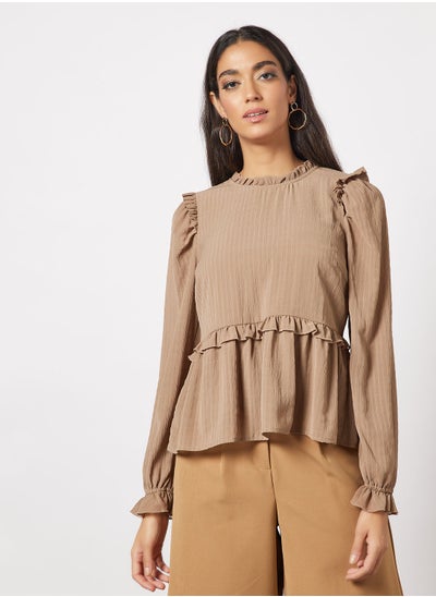 Buy High Neck Peplum Top in UAE