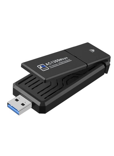 Buy USB WiFi Adapter, for Desktop PC WiFi Adapter, Wireless USB Network Adapter, AC1300Mbps Long Range, Dual-Band 5dBi High Gain Antenna, USB3.0, 2.4GHz/5GHz, Windows7-11/XP, Mac OS 10.9-10.15 in Saudi Arabia