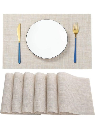 اشتري Placemats for Dining Table Set of 6 Heat Resistant Place Mats في الامارات