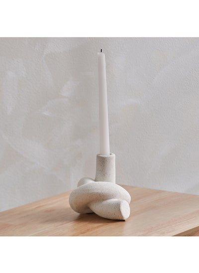 Buy Quinn Twisted Ceramic Candle Holder 14 x 11 x 12.5 cm in UAE