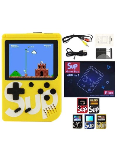 اشتري 400 In 1 Game Box Console Classic Games Hand Held Gamepad Color Screen Mario Super Mario DR Mario Contra Games - YELLOW في الامارات