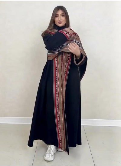 Buy Women's original Sadu winter bisht with shawl - black in Saudi Arabia