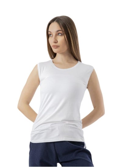 Buy Cottovega Plain Neck Sleeveless Undershirt - White in Egypt