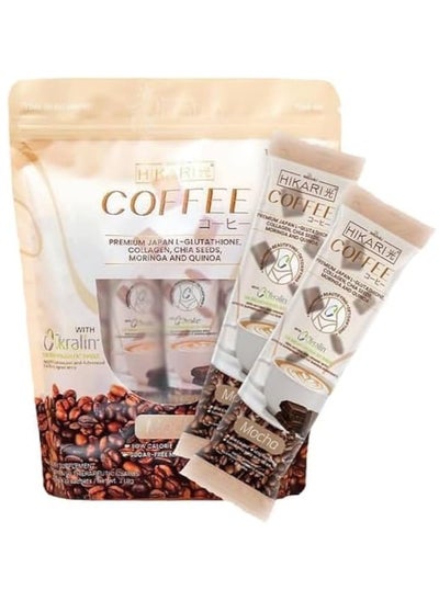 اشتري Hikari Premium Japan Coffee Mocha (L-Glutathione, Collagen, Chia Seeds, Moringa and Quinoa) 10 Sachet في الامارات