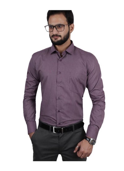 Buy Regular Fit Collared Neck Casual Shirt  Slim Fit Purple in UAE