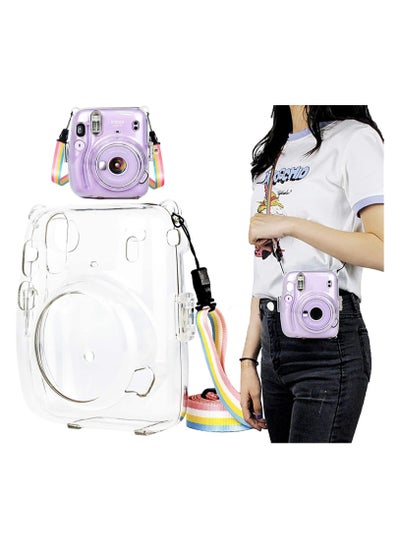 Buy Instant for Mini 11 Clear Case, Clear Protective Case, Compatible with Fujifilm Instax Mini 11 Instant Camera with Adjustable Rainbow Shoulder Strap for Friends and Family in Saudi Arabia