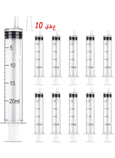 Buy 20ML Plastic Syringe, Large Syringes Tools For Liquid, Sterile And Individually Sealed For Measuring, Watering, Refilling, Feeding Dogs And Cats, Scientific Labs, Oil Or Glue Applicator, 10 Packs in UAE