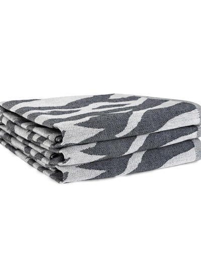 Buy Signoola Multi-Purpose Towel Set Of 3 Pcs 50 x 70 cm Flowers, 100% cotton. in Egypt