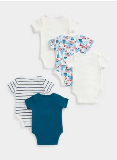 اشتري Construction Short Sleeved Bodysuits 5 Pack في الامارات