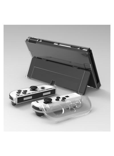 Buy Crystal Clear Protective Case Compatible with Nintendo Switch OLED PC Material Shockproof and Scratchproof with Stand Function Cover in Saudi Arabia