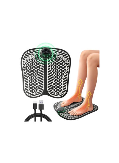 Buy Electronic Feet Massagers, for Pain and Circulation, Foot Massager Electric Massage Mat Muscle Stimulatior Massage Mat, Folding Foot Spa and Massager 8 Modes 19 Intensities, USB Rechargeable in UAE