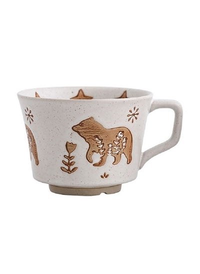 Buy HOOPZOZA Ceramic Coffee Cup Mug with Handle 350mL for Cappuccino Latte Espresso Beverage in UAE