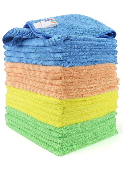 Buy Microfiber Cleaning Cloth Multicolour Pack of 20 30x40 centimeter in Saudi Arabia