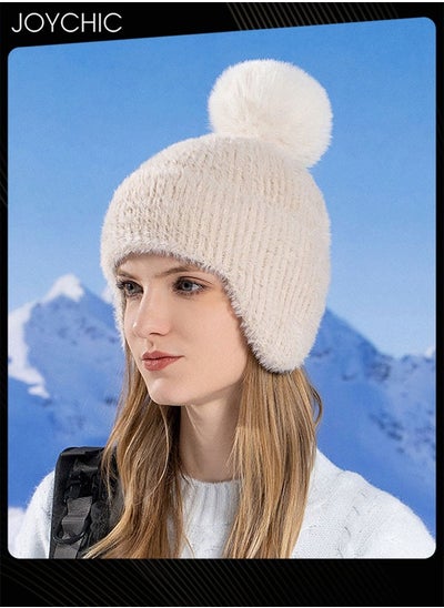 Buy Korean Version Autumn and Winter Versatile Beanie Hat Ear Protection Knit Hat for Women in Saudi Arabia