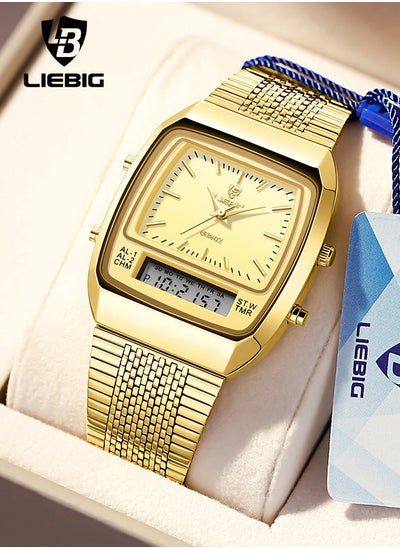 Buy LIEBIG watch for men Origin&New Casual Fashion Double Display Watch Luxury Quartz  Stainless Steel Waterproof Wrist Watch in Saudi Arabia