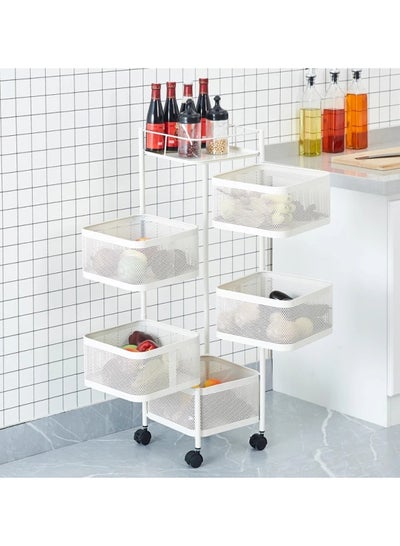 Buy 5 Layer Multifunctional Storage Trolley for Home Kitchen and Bathroom in UAE