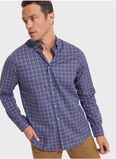 Buy Check Deatiled  Regular Fit Shirt in UAE