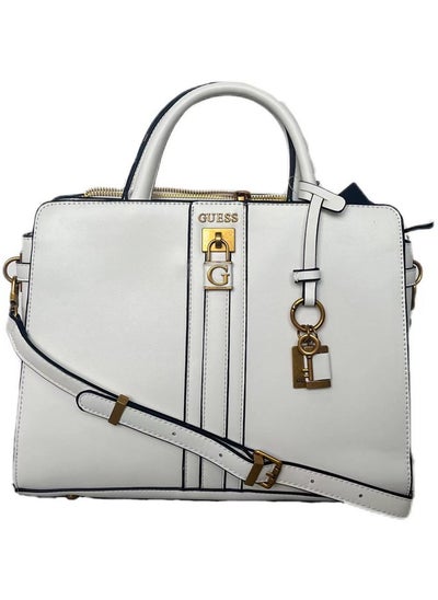 اشتري GUESS Ginevra Logo Elite Society White Satchel for Women Cloud wash SB867506 في الامارات