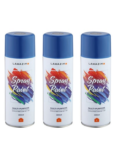 Buy Spray Paint Set Pack Of 3 28 Deep Blue | Spray Paint and Primer for Indoor/Outdoor Use in Saudi Arabia