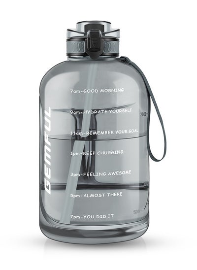 اشتري 3l Goal Large Water Bottle with Handle BPA Free Leakproof Motivational Big Sports Capacity Drink Jug في السعودية